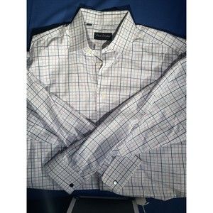 David Donahue Dress Shirt Mens 161/2  34/35 Plaid Long Sleeve Button Up Cotton